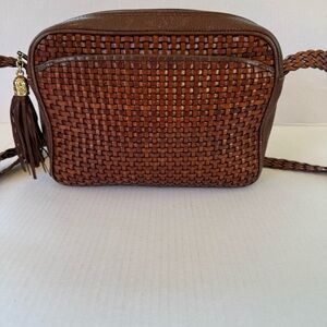 Cosci Hand Made in Italy Elegant Brown Woven Crossbody Bag